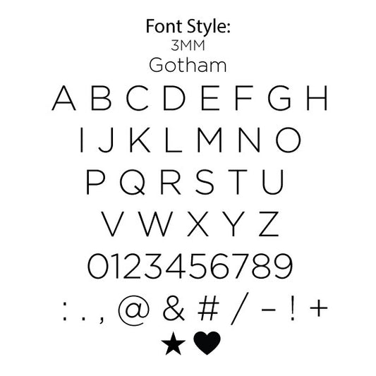 Pencil Stamping Letter Set for Hot Stamping Machines, 151 Pieces, Gotham Font, 3mm, Includes Alphabet, Numbers and Symbols Pencil Holder Included