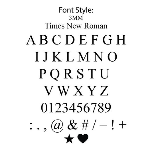Pencil Stamping Letter Set for Hot Stamping Machines, 151 Pieces, Times New Roman Font, 3mm, Includes Alphabet, Numbers and Symbols Pencil Holder Included