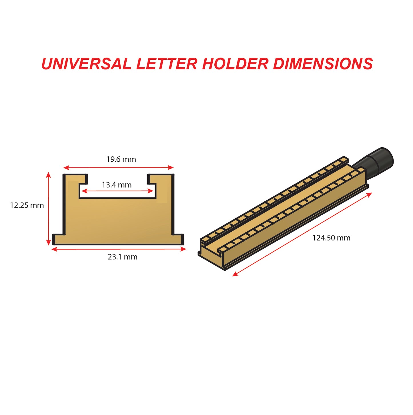 Brass Stamping Letter Set for Hot Stamping Machines, 266 Pieces, Times New Roman Font, 6mm, Includes Alphabet, Numbers and Symbols