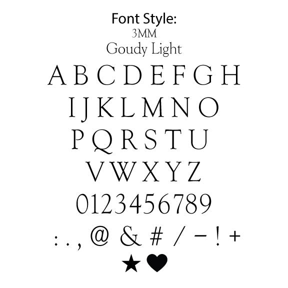 Pencil Stamping Letter Set for Hot Stamping Machines, 151 Pieces, Goudy Light Font, 3mm, Includes Alphabet, Numbers and Symbols Pencil Holder Included