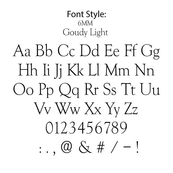 Brass Stamping Letter Set for Hot Stamping Machines, 266 Pieces, Goudy Font, 6mm, Includes Alphabet, Numbers and Symbols