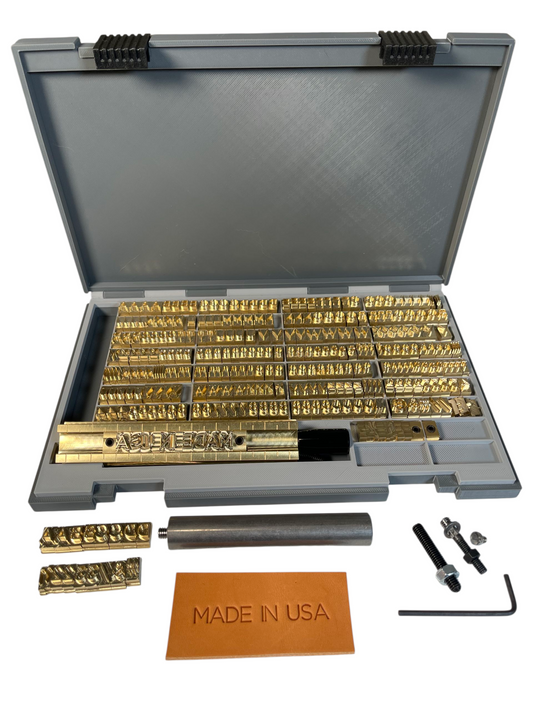 Brass Stamping Letter Set for Hot Stamping Machines, 266 Pieces, Gotham Font, 6mm, Includes Alphabet, Numbers and Symbols